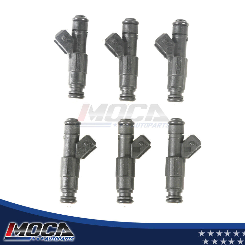 Juego de 6 inyectores de combustible MOCA para Jeep Cherokee Wrangler (4,0 L, 2,5 L y 3,2 L) (1991-1998)