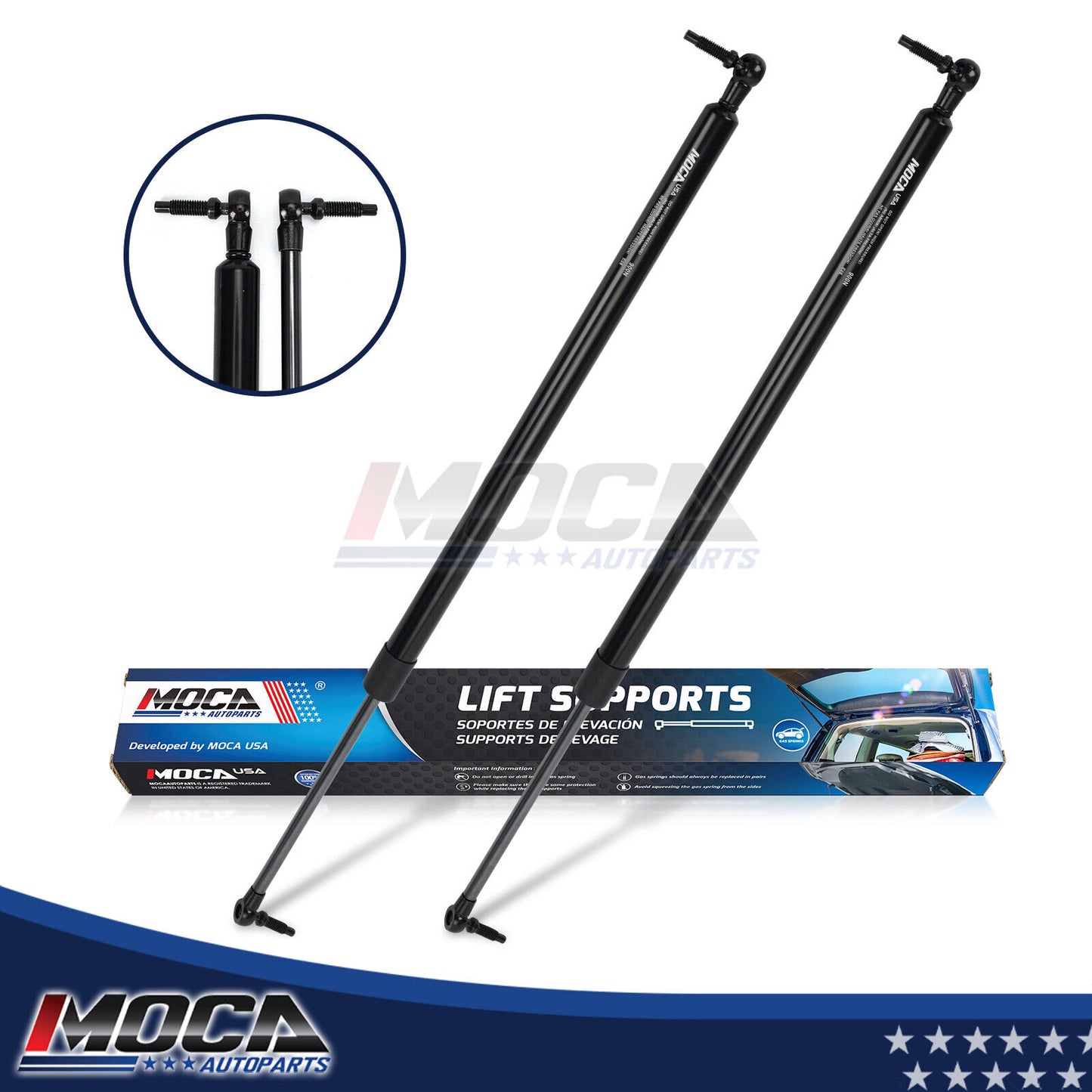 MOCA - 2 soportes de elevación para portón trasero, resortes de gas y amortiguadores, compatibles con Chrysler Town &amp; Country 2001-2007 y Dodge Grand Caravan 2004-2007