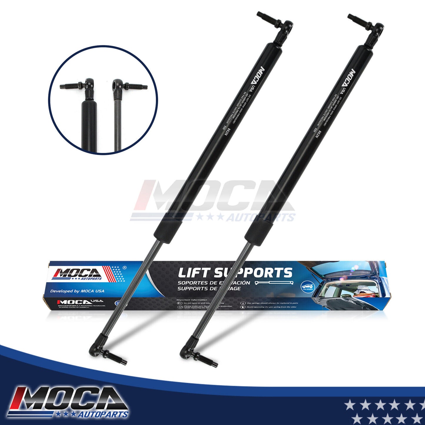 MOCA - 2 soportes de elevación para portón trasero, resortes de gas y amortiguadores, compatibles con Jeep Grand Cherokee 1999-2004