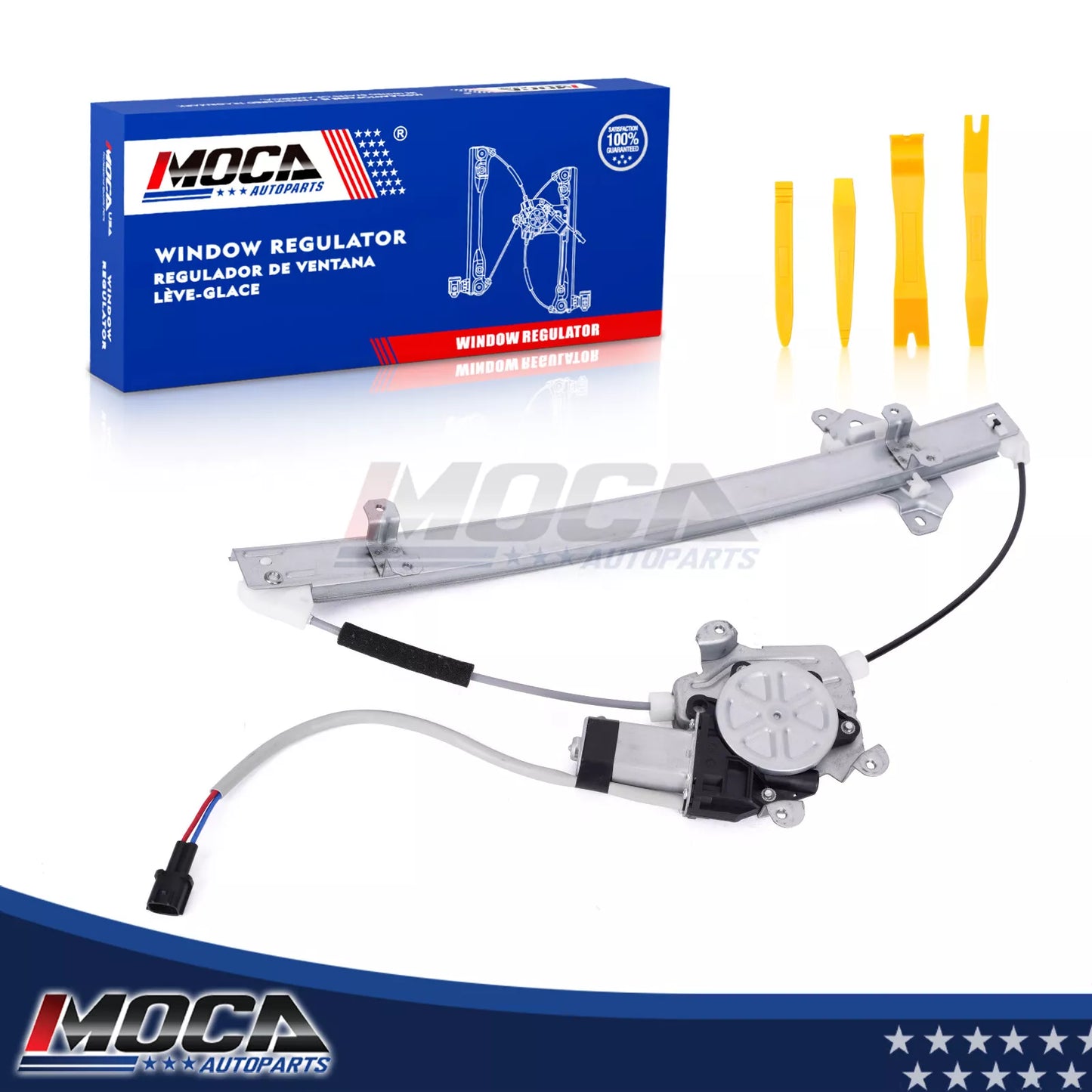 Elevalunas eléctrico delantero derecho MOCA con motor compatible con Nissan Frontier 2005-2021, Nissan Xterra 2005-2015 y Nissan Pathfinder 2005-2006