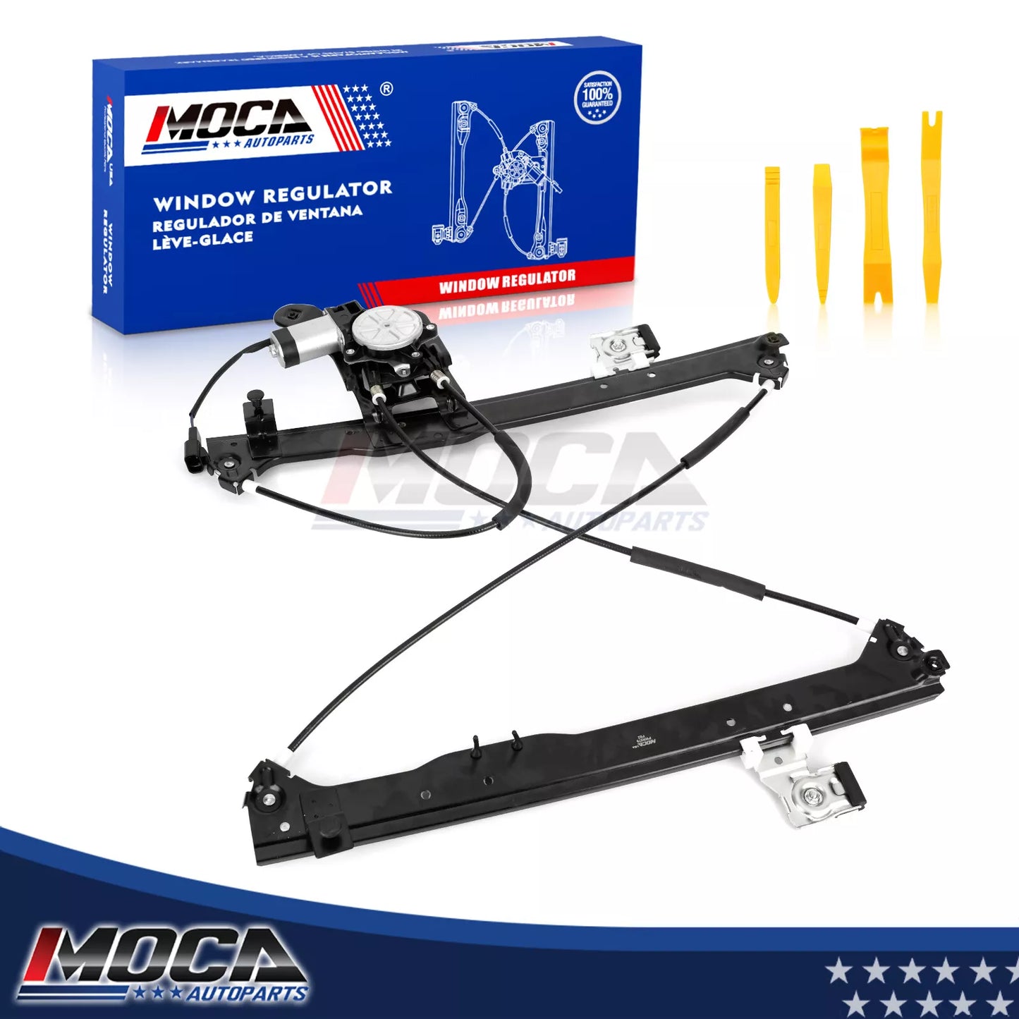 Regulador de ventana eléctrica trasera derecha MOCA con motor compatible con Cadillac Escalade ESV 2003-2006 y Chevrolet Avalanche 1500 2500 2002-2006 y GMC Yukon XL 1500 2500 2000-2006