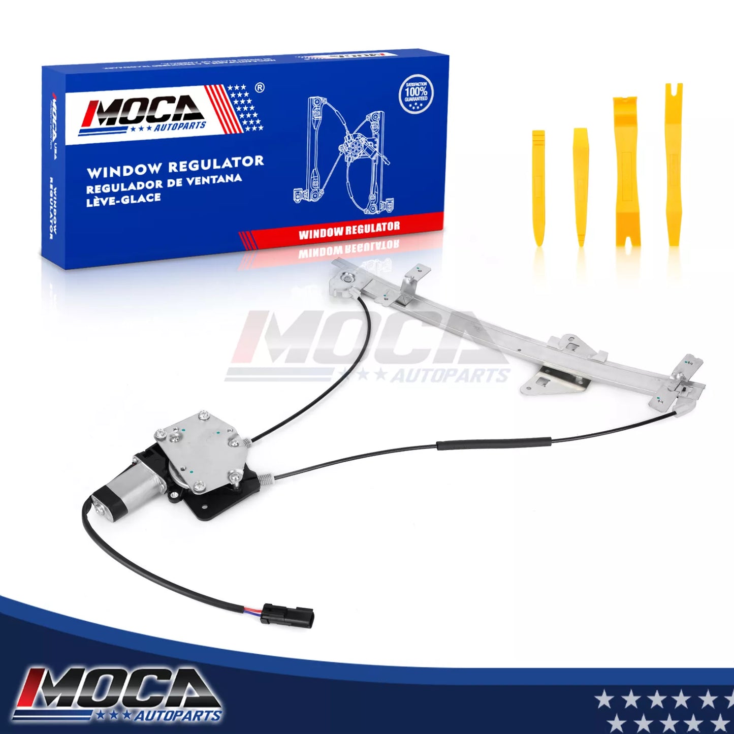 MOCA Front Left Power Window Regulator w/ Motor Fit for 1998-2003 Dodge Durango & 2000-2004 Dodge Dakota