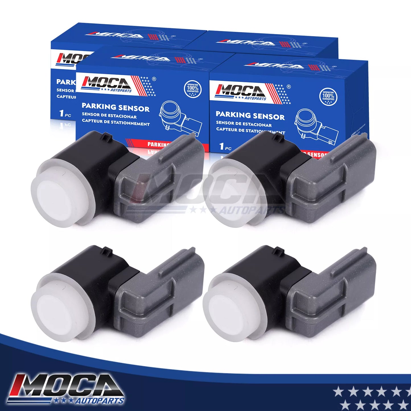 Sensor de asistencia al estacionamiento MOCA de 4 piezas compatible con Infiniti Q50 Q60 (2018-2024), Infiniti QX60 (2016-2024) y Nissan Titan (2016-2021)