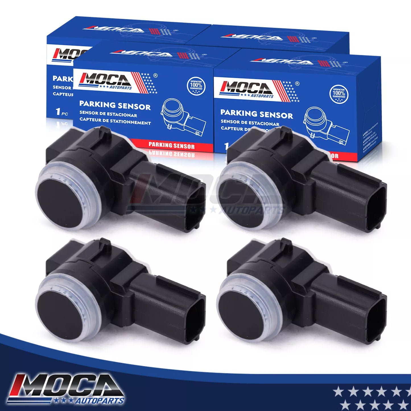 Sensor de asistencia de estacionamiento MOCA de 4 piezas compatible con Buick Encore (2017-2020), Cadillac CT6 (2016-2020), Chevrolet Malibu (2016-2021) y GMC Yukon (2015-2020)