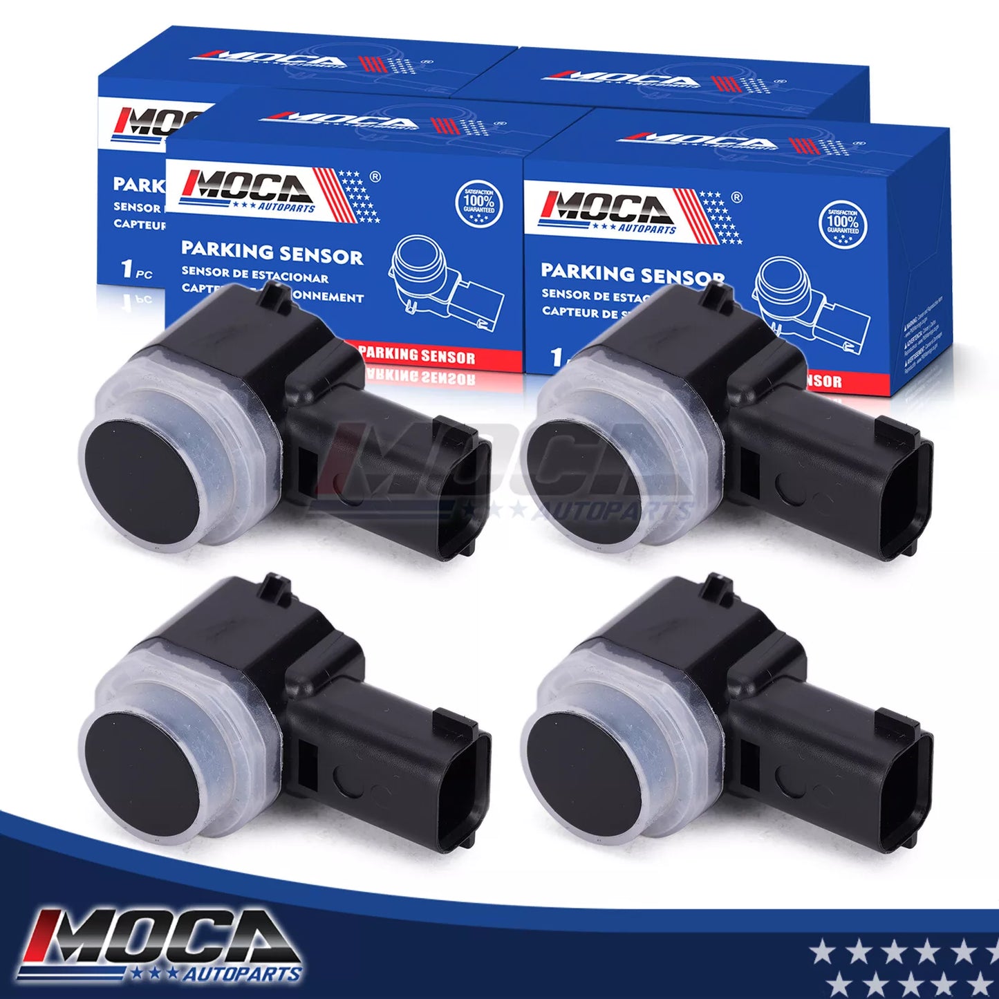 Sensor de asistencia de estacionamiento MOCA de 4 piezas compatible con Ford F-150 y Ford F-250, F-350, F-450 y F-550 Super Duty (2015-2020)