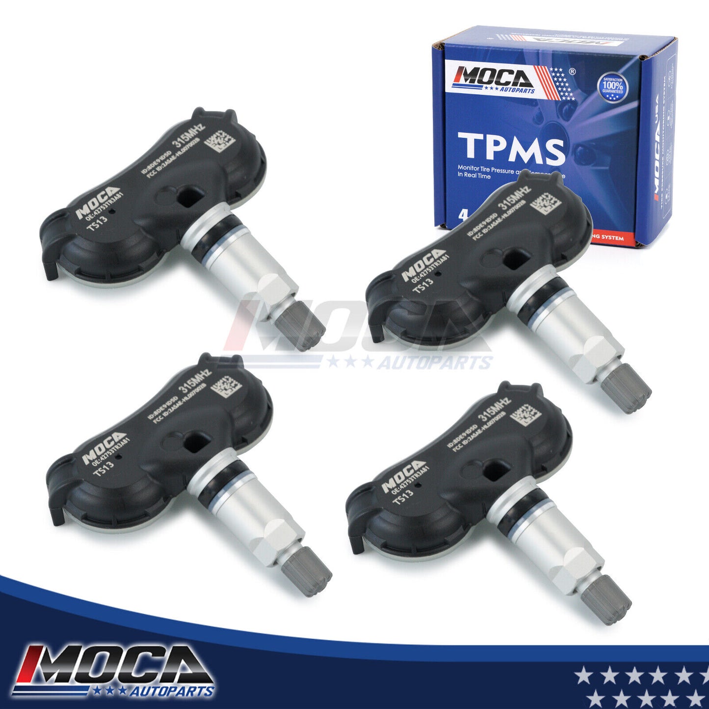 Sensor de presión de neumáticos MOCA 4X TPMS de 315 MHz compatible con Honda Civic 2008-2013