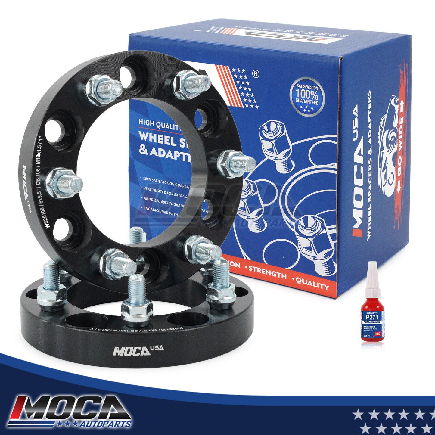 Adaptadores espaciadores de rueda MOCA de 1" (2 piezas, 6 x 5,5 x 12 x 1,5 mm) para Toyota 4Runner (1989-2013), GMC Canyon (2004-2012) e Isuzu Trooper (1981-2002)