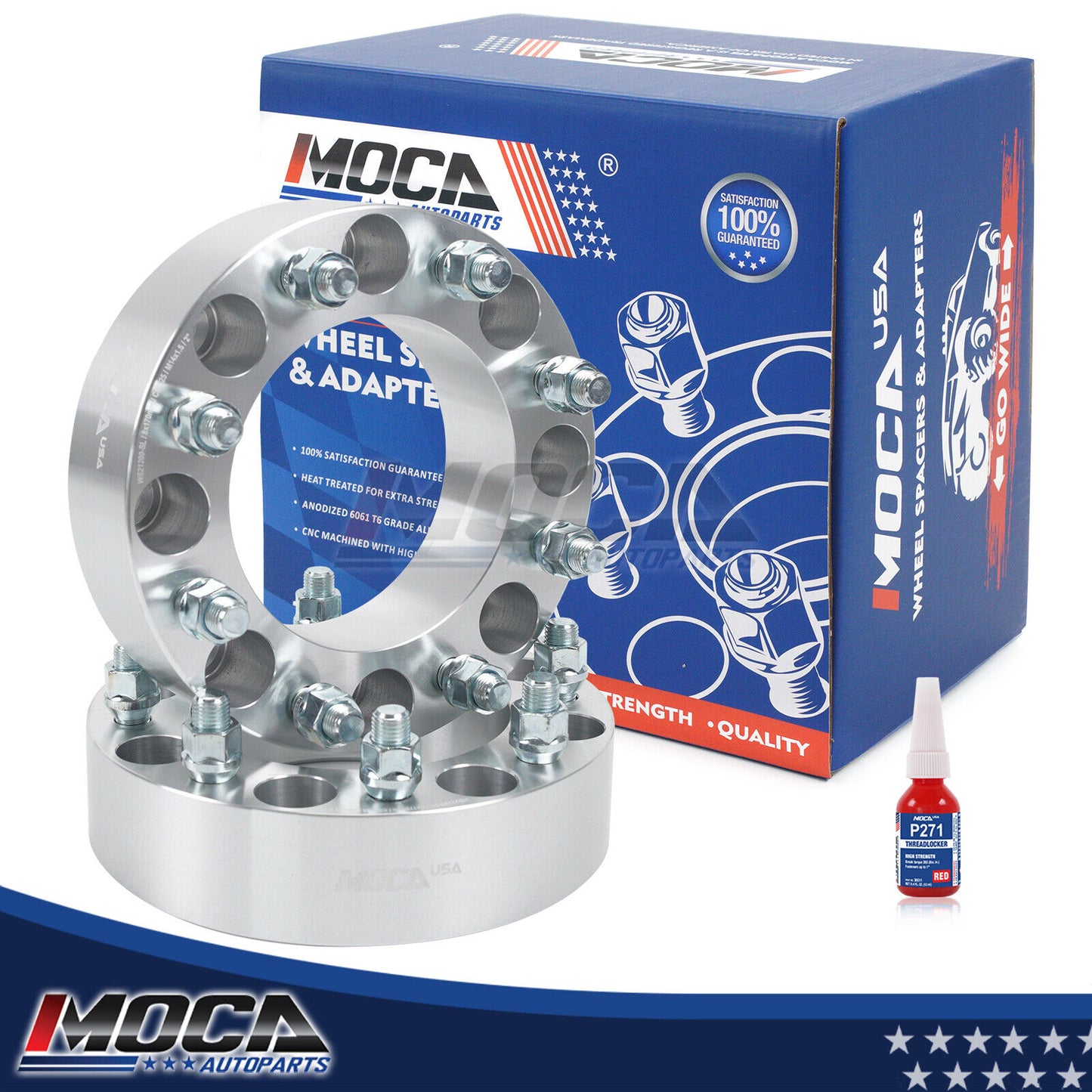 Espaciadores de rueda MOCA 2PC de 2" 8x170 para Ford F-250 Super Duty (1999-2016), Ford F-350 Super Duty (1999-2016) y Ford Excursion (2003-2005)