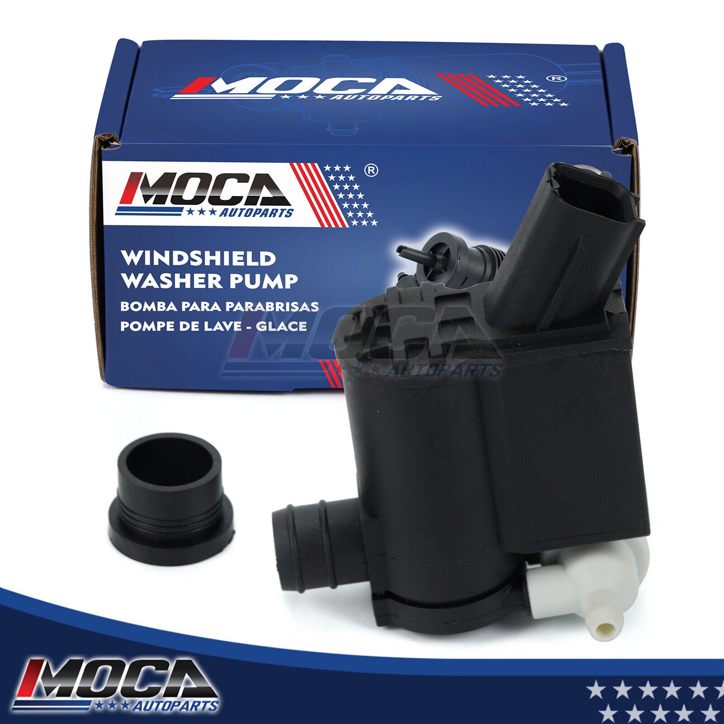MOCA Windshield Washer Pump Fit for 2013-2017 Hyundai Santa Fe & 2012-2016 Hyundai Veloster & 2005-2007 Kia Sportage