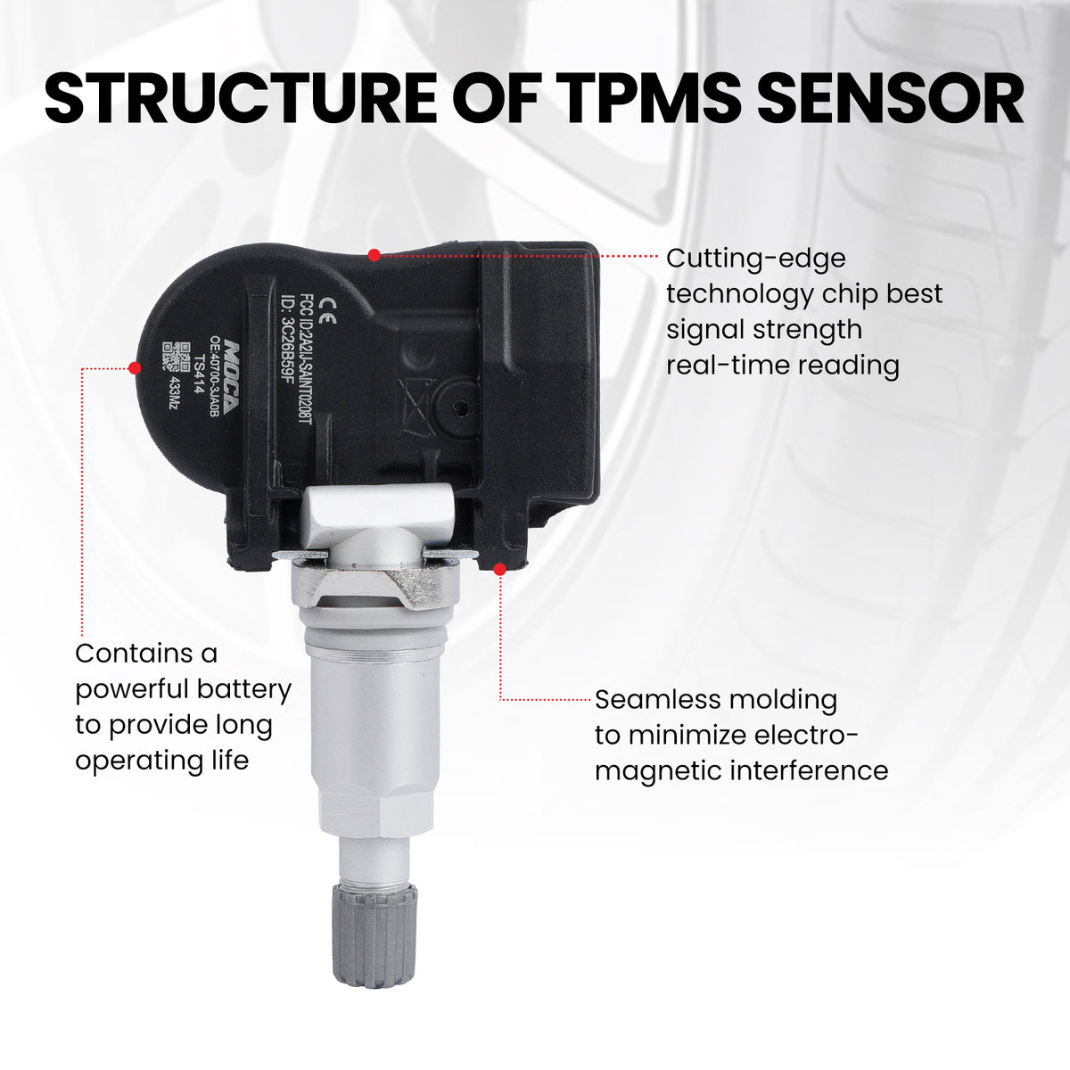 MOCA Tire Pressure Monitoring System TPMS Sensors - TS414