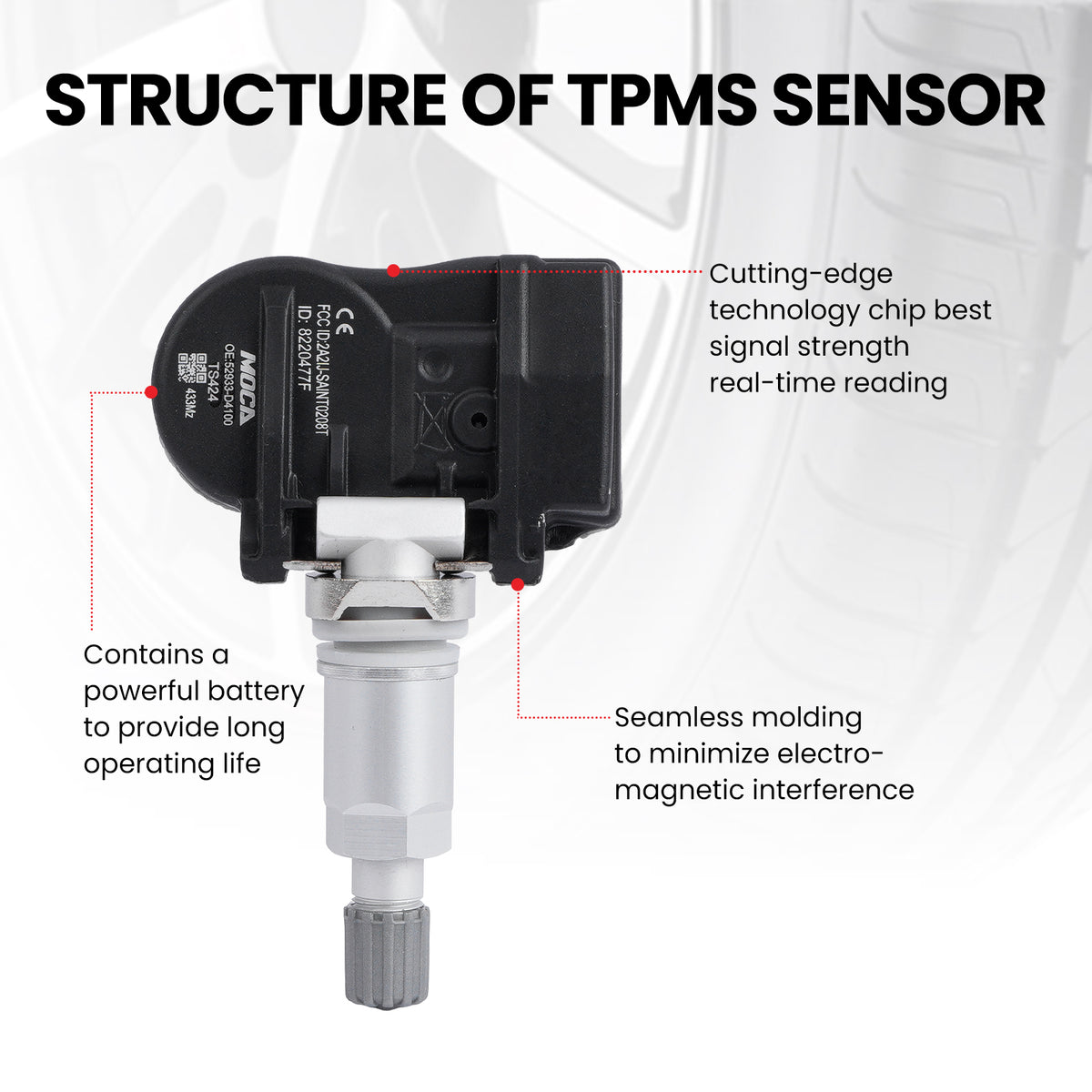 MOCA Tire Pressure Monitoring System TPMS Sensors - TS424