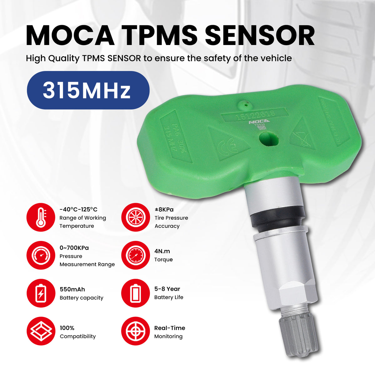 MOCA Tire Pressure Monitoring System TPMS Sensors - TS534