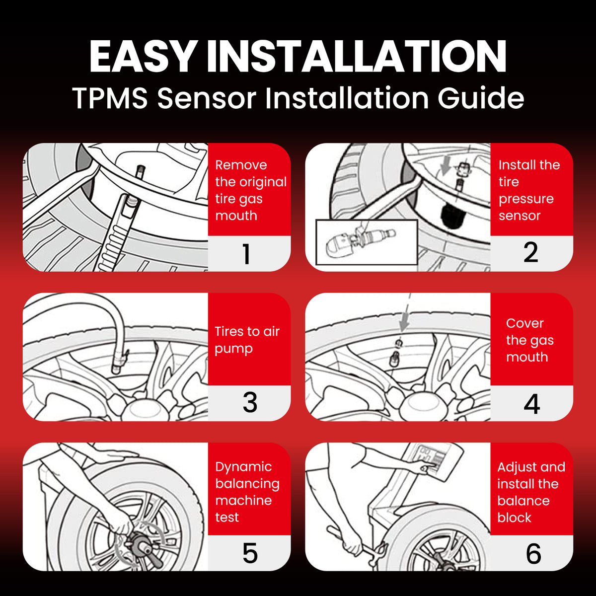 MOCA Tire Pressure Monitoring System TPMS Sensors - TS554
