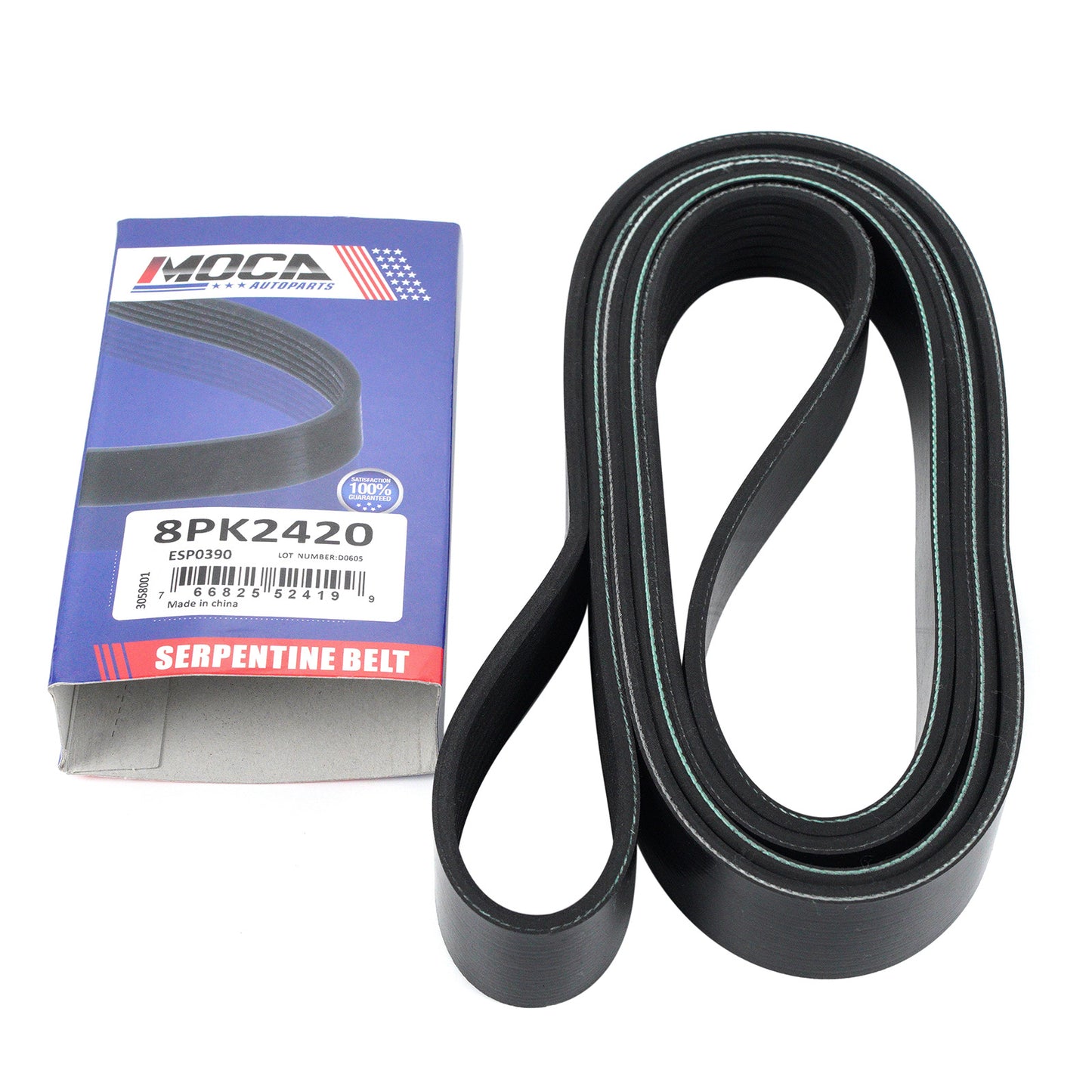 MOCA 8PK2420 EPDM Serpentine Belt Fits 2004-2008 Freightliner Columbia & 2005-2007 Kenworth T800 12.5L