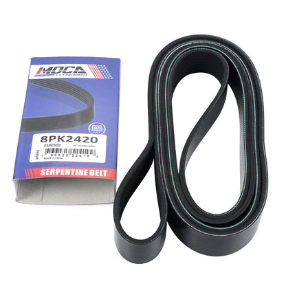 MOCA 8PK2420 EPDM Serpentine Belt Fits 2004-2008 Freightliner Columbia & 2005-2007 Kenworth T800 12.5L