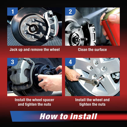 MOCA 4x4 to 4x4 Wheel Spacers Fits Golf Cart EZ GO EZGO Club Car Widens Track, 25mm Thread Pitch 1/2" x20 2PCS, Silver