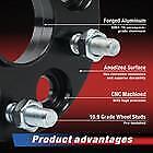 Adaptadores espaciadores de rueda MOCA de 1" (2 piezas, 6 x 5,5 x 12 x 1,5 mm) para Toyota 4Runner (1989-2013), GMC Canyon (2004-2012) e Isuzu Trooper (1981-2002)