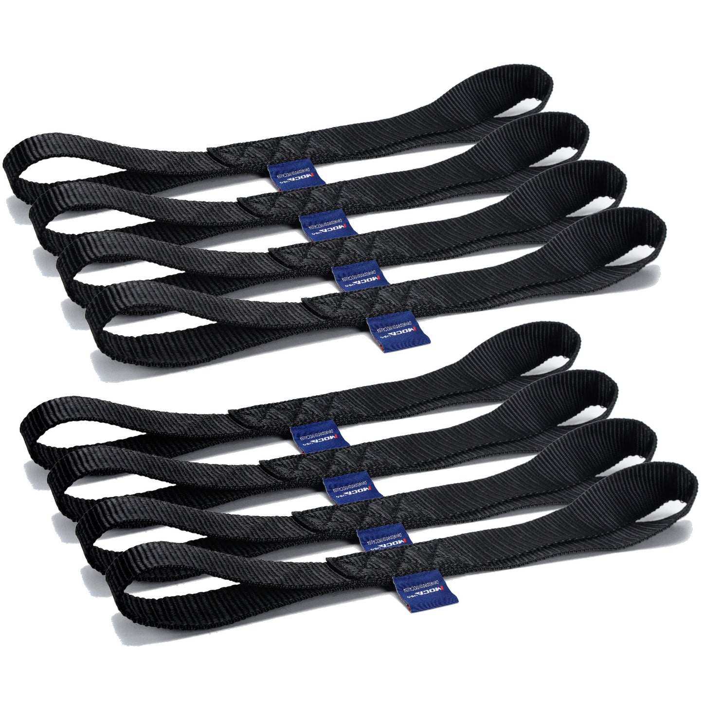 MOCA - Paquete de 8 correas de amarre de bucle suave (10643 lb, resistencia a la rotura, 1,6 x 17 pulgadas), resistentes para ATV, UTV, RTV, motos de cross, cuatriciclos, motocicletas, scooters, motos acuáticas, canoas y embarcaciones