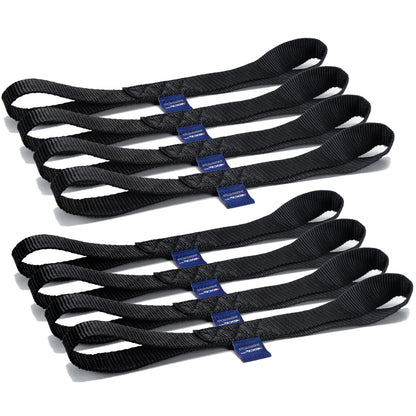 MOCA - Paquete de 8 correas de amarre de bucle suave (10643 lb, resistencia a la rotura, 1,6 x 17 pulgadas), resistentes para ATV, UTV, RTV, motos de cross, cuatriciclos, motocicletas, scooters, motos acuáticas, canoas y embarcaciones