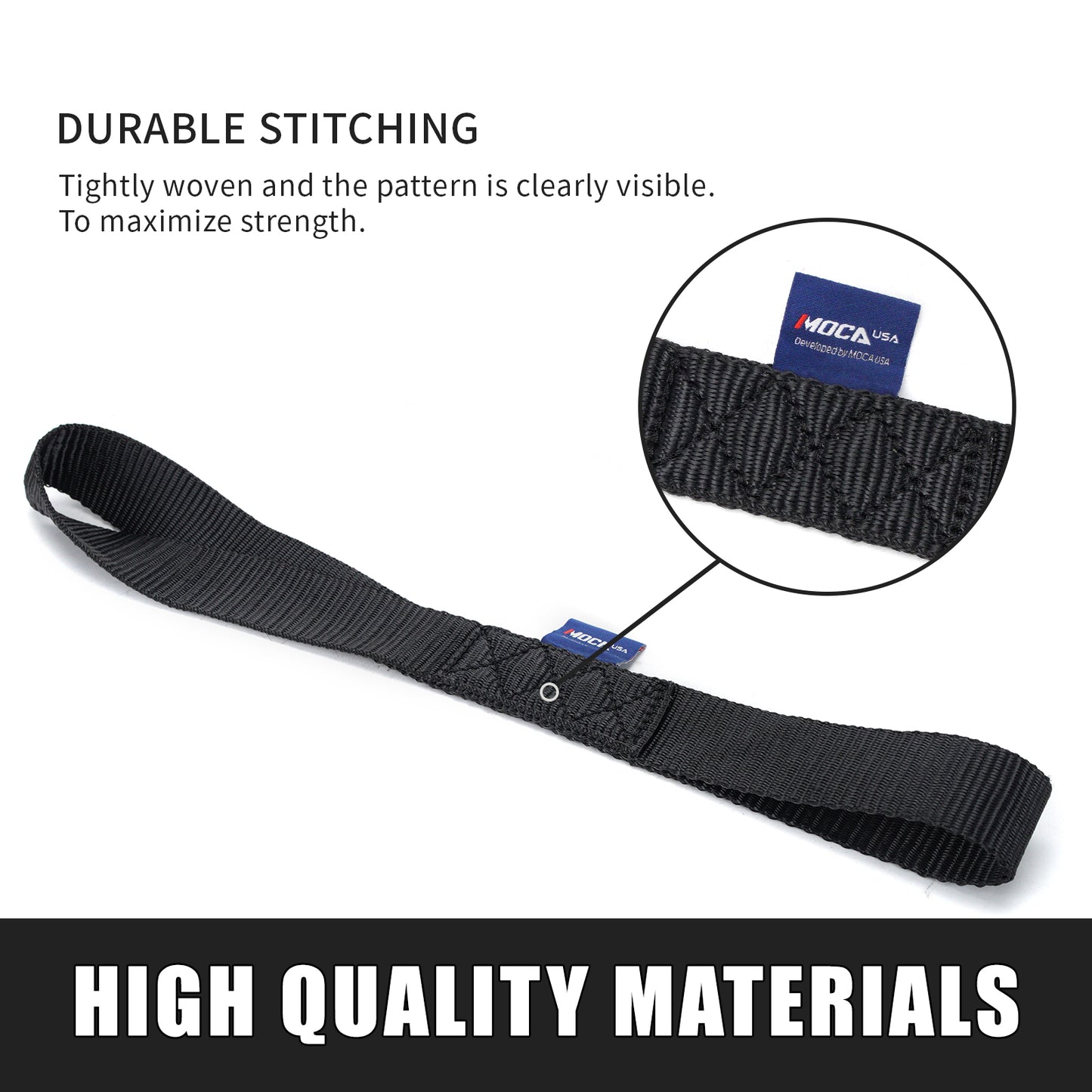 MOCA - Paquete de 6 correas de amarre de bucle suave (10643 lb, resistencia a la rotura, 1,6 x 17 pulgadas), resistentes para ATV, UTV, RTV, motos de cross, cuatriciclos, motocicletas, scooters, motos acuáticas, canoas y embarcaciones