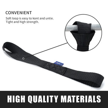 MOCA - Paquete de 6 correas de amarre de bucle suave (10643 lb, resistencia a la rotura, 1,6 x 17 pulgadas), resistentes para ATV, UTV, RTV, motos de cross, cuatriciclos, motocicletas, scooters, motos acuáticas, canoas y embarcaciones