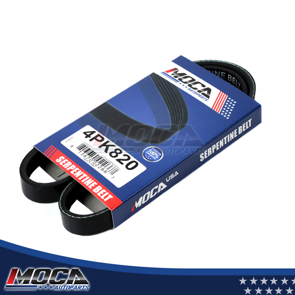 Correa serpentina EPDM compatible con Suzuki Sidekick 92-94 y Honda Civic 98-00 1.6L 4PK820