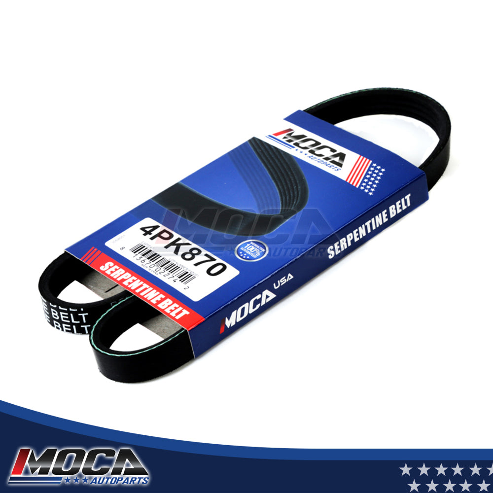 Correa serpentina compatible con Ford, Toyota, Hyundai y Mercury de 1.3L a 4.8L (1998-2000), 4PK870 EPDM