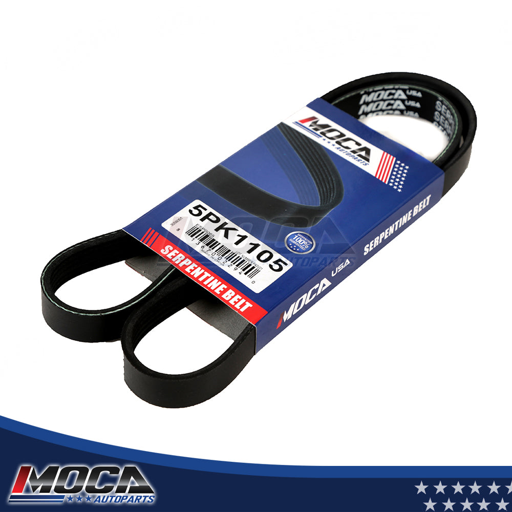 Correa serpentina 5PK1105 compatible con Acura, Audi, Buick, GMC, Kia, Toyota y Pontiac