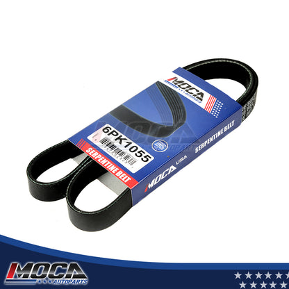 Correa de transmisión serpentina de EPDM compatible con Audi, Ford, Mazda, Toyota y Volkswagen 6PK1055