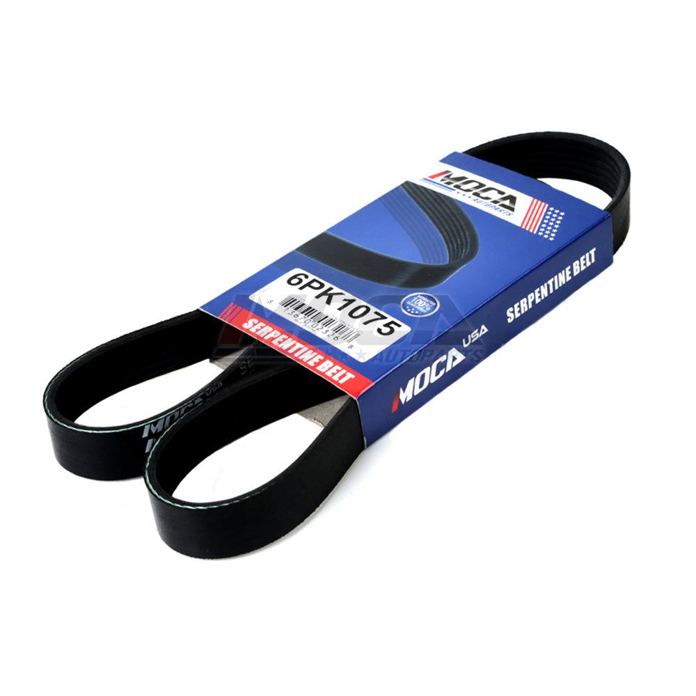 Correa serpentina compatible con Nissan Altima 2004-2006, motor DOHC de gasolina de 3,5 l, EPDM, 6PK1075 MOCA