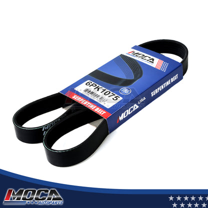 Correa serpentina compatible con Nissan Altima 2004-2006, motor DOHC de gasolina de 3,5 l, EPDM, 6PK1075 MOCA