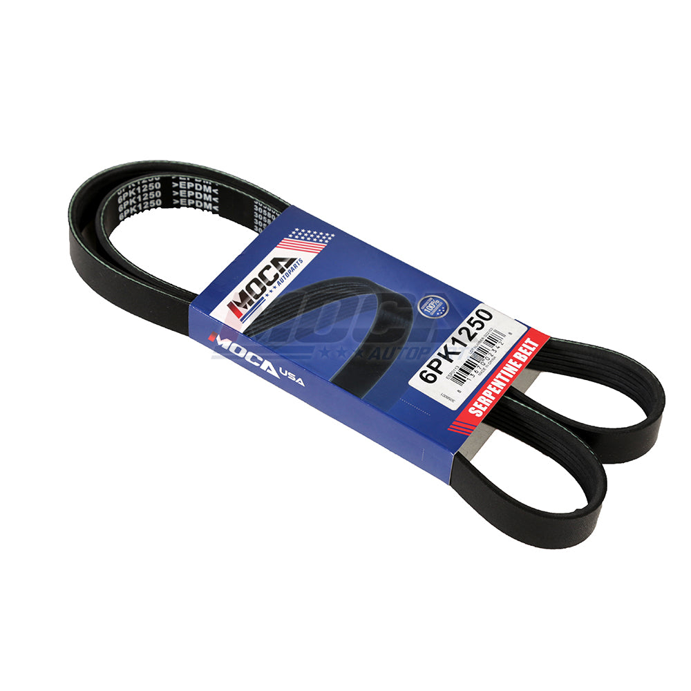 Correa serpentina 6PK1250 compatible con modelos Toyota Highlander, Venza, Chrysler, Sebring y Dodge (01-19)