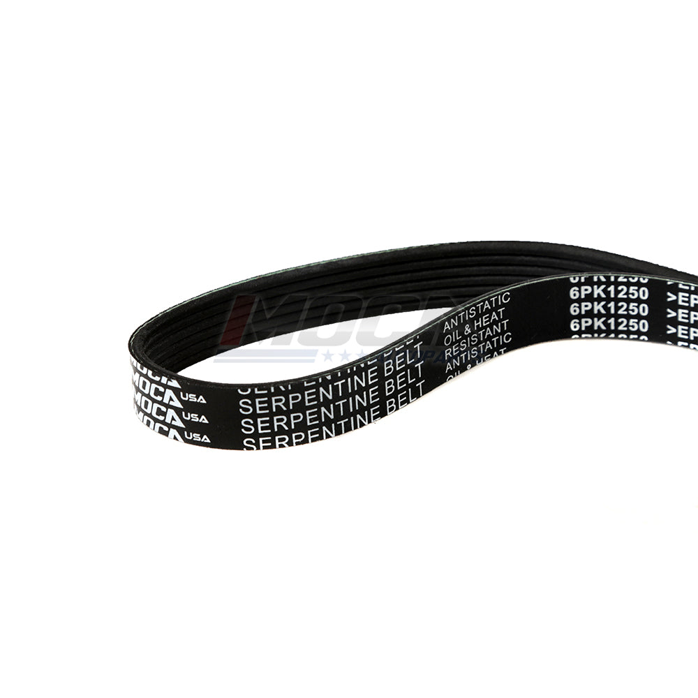 Correa serpentina 6PK1250 compatible con modelos Toyota Highlander, Venza, Chrysler, Sebring y Dodge (01-19)