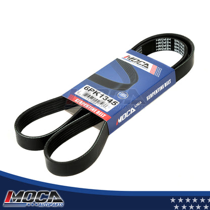 Correa serpentina EPDM 6PK1345 compatible con Chrysler, Dodge, Ford, Mercury y Plymouth de 1994 a 2004