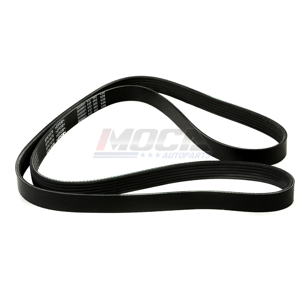 Correa serpentina EPDM 6PK1670 Compatible con Ford 6.0L 03-07 y Dodge Chrysler 3.6L-6.4L 14-19