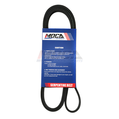 Correa serpentina 6PK1755 compatible con Chevrolet, GMC, Honda y Hyundai sin aire acondicionado, modelos de 2,8 y 3,5 l.