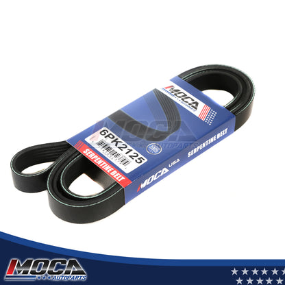 Correa serpentina 6PK2125 compatible con Mercedes-Benz, Cadillac, Kia y Hyundai de 2.0L a 4.6L de modelos 84-19
