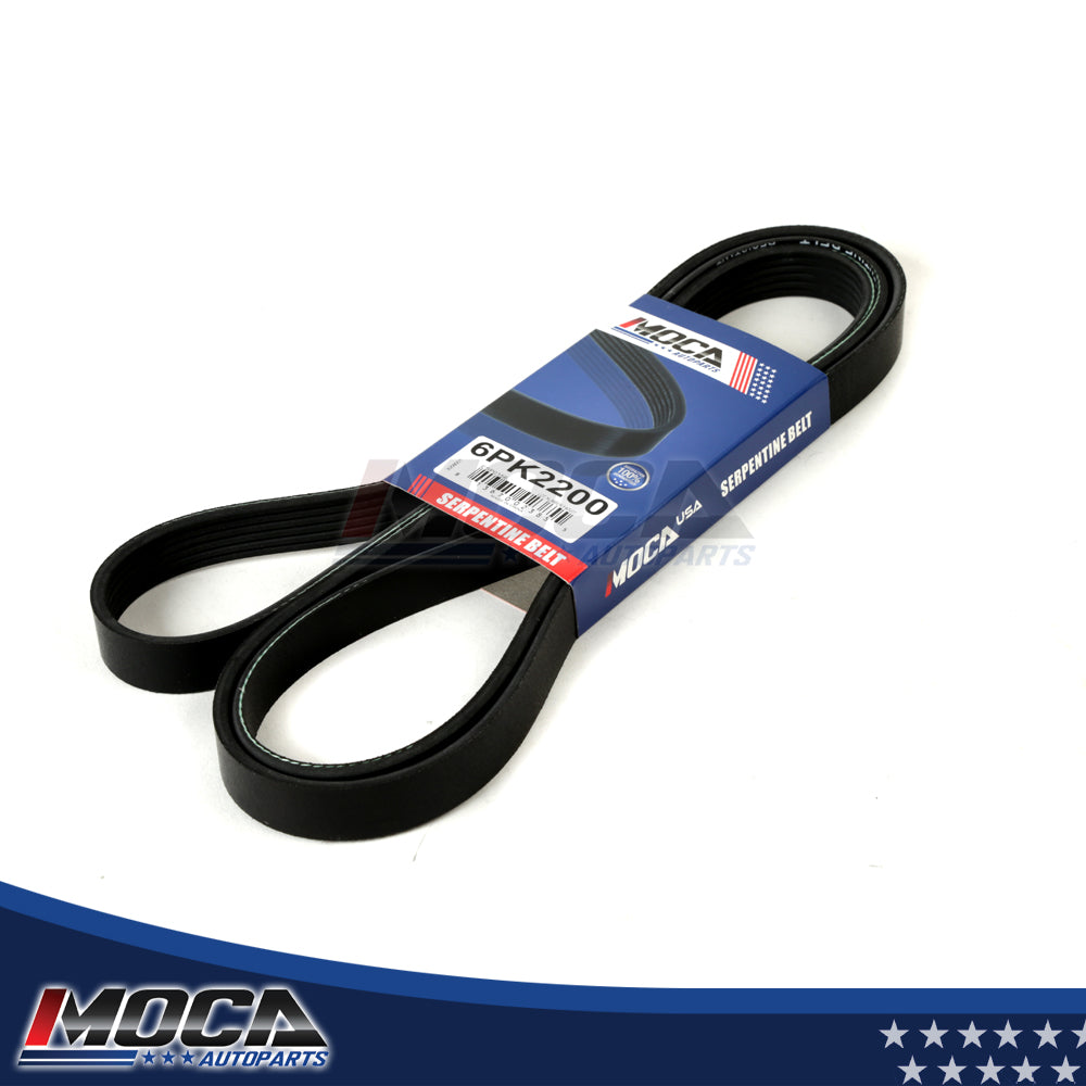 Correa serpentina compatible con CADILLAC, FORD, JEEP, PONTIAC 3.4, 3.7, 4.0, 4.1 y 4.5L, 6PK2200
