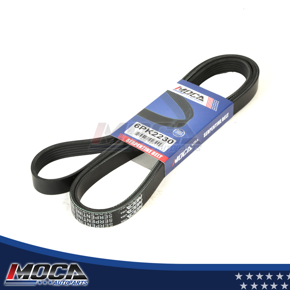 Correa serpentina 6PK2230 compatible con modelos Chevrolet, Ford, GMC, Mazda y Toyota de 4.0 L, 4.3 L y 4.7 L de 1998 a 1999.