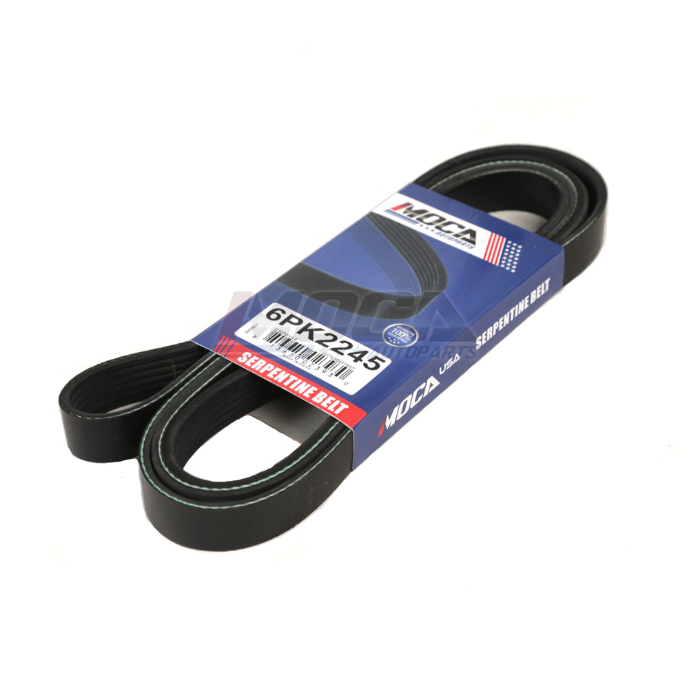 Correa serpentina 6PK2245 compatible con Chevrolet, Ford, Nissan, Pontiac, Toyota (2,5 L, 3,5 L y 4,7 L)