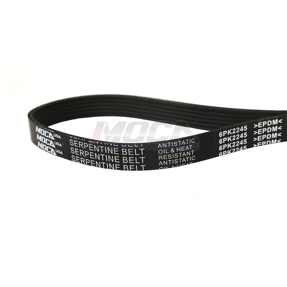Correa serpentina 6PK2245 compatible con Chevrolet, Ford, Nissan, Pontiac, Toyota (2,5 L, 3,5 L y 4,7 L)