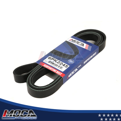 Correa serpentina 6PK2245 compatible con Chevrolet, Ford, Nissan, Pontiac, Toyota (2,5 L, 3,5 L y 4,7 L)