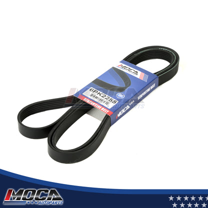Correa serpentina 6PK2255 compatible con Audi, Chevrolet, Dodge, Ford, Jeep, Buick, Ram, 2.6L-5.7L