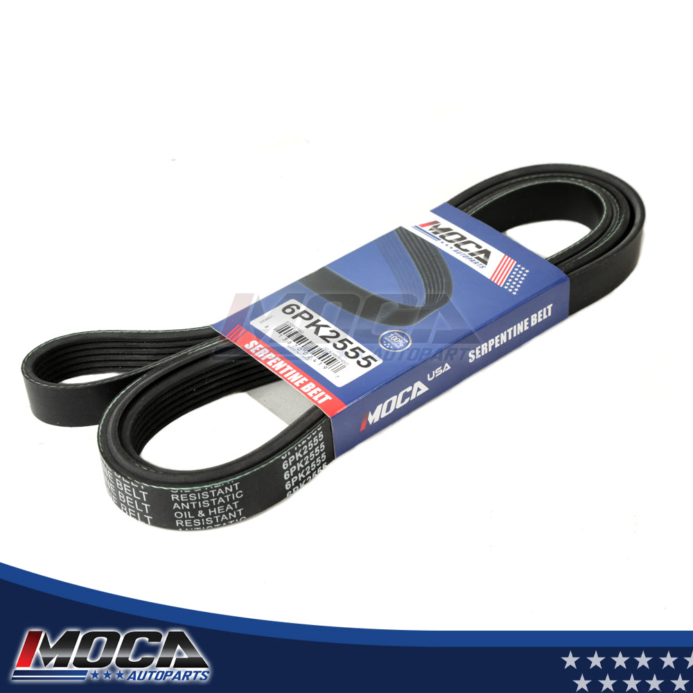 Correa serpentina de EPDM compatible con Chevrolet, Ford, GMC, Lincoln y Mercury de 3.8 a 7.4 L, 6PK2565