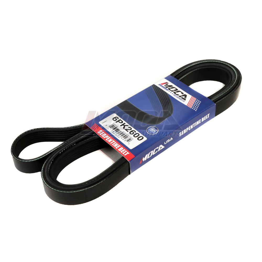 Correa serpentina 6PK2600 compatible con Chevrolet, GMC, Ford, Buick, Oldsmobile y Pontiac