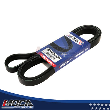 Correa serpentina 6PK2600 compatible con Chevrolet, GMC, Ford, Buick, Oldsmobile y Pontiac