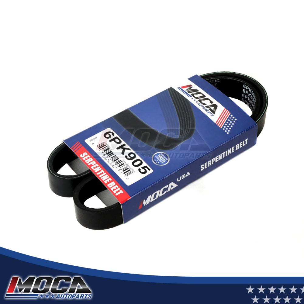 Correa serpentina EPDM 6PK905 compatible con Mini Cooper S Clubman 1.6L GAS SOHC DOHC 07-08