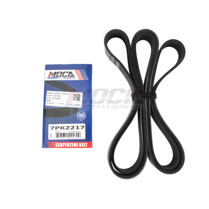 Correa serpentina de EPDM compatible con Nissan Frontier, Pathfinder, Xterra y Suzuki 7PK2217 (modelos 05-19)
