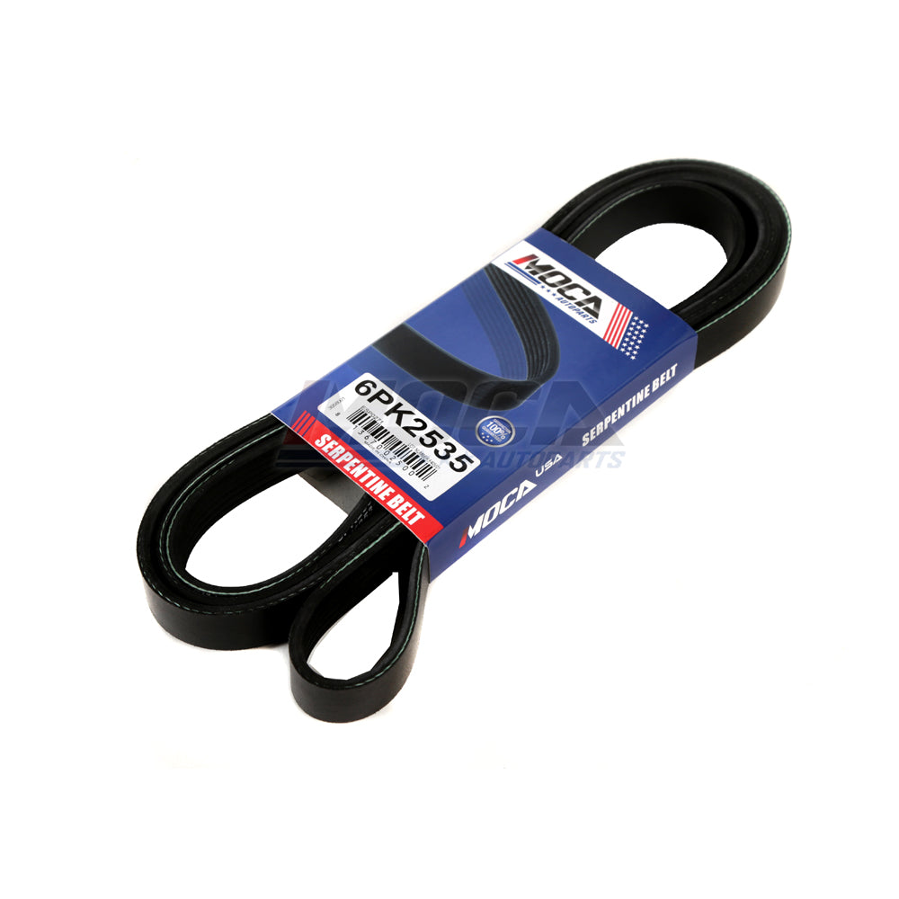 Correa serpentina 6PK2535 compatible con modelos 02-19 Ford F350 450 550 E350 450 Super Duty 6.8L