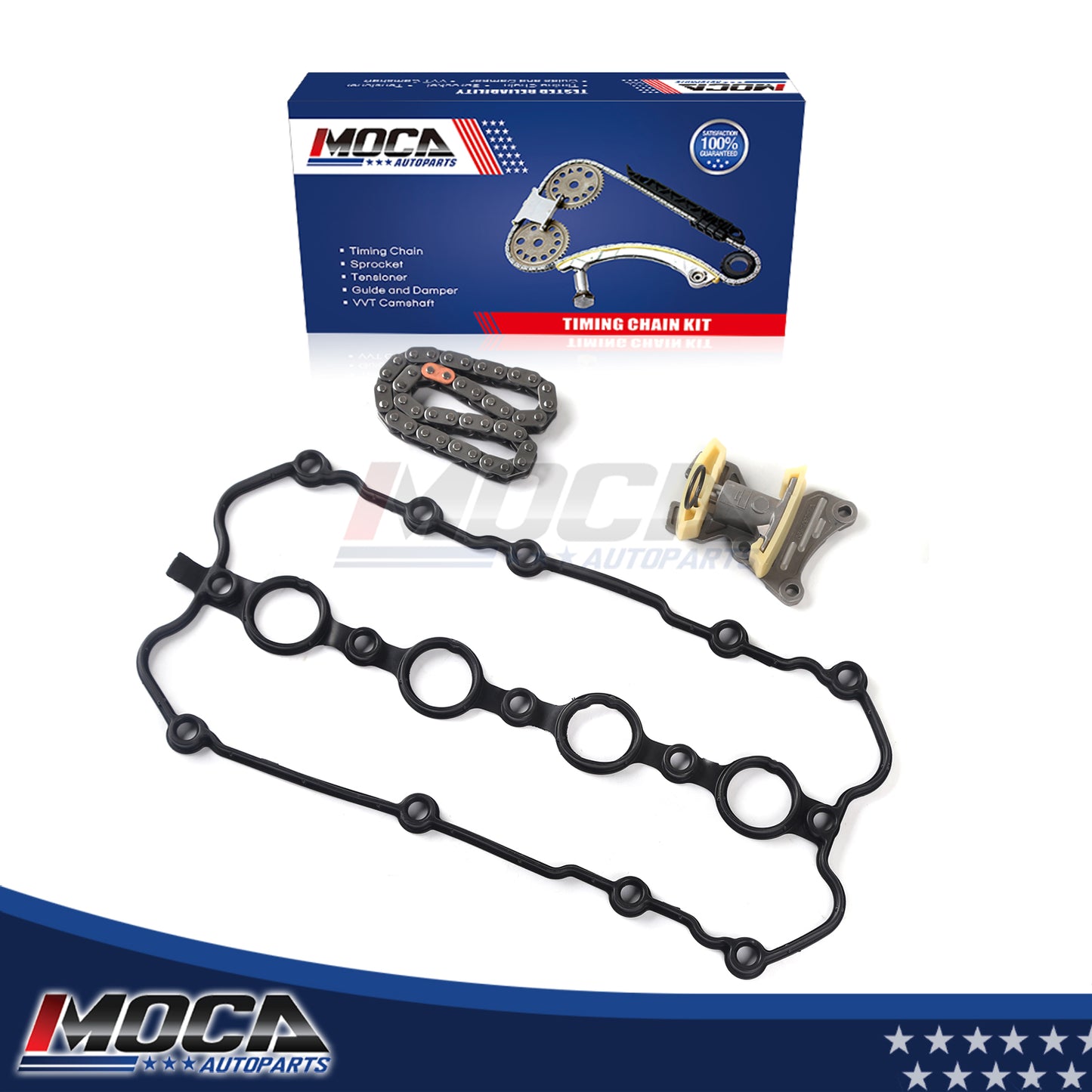 Junta de tapa de válvula de cadena de distribución, tensor de cadena, árbol de levas, compatible con VW AUDI 2.0L 05-14
